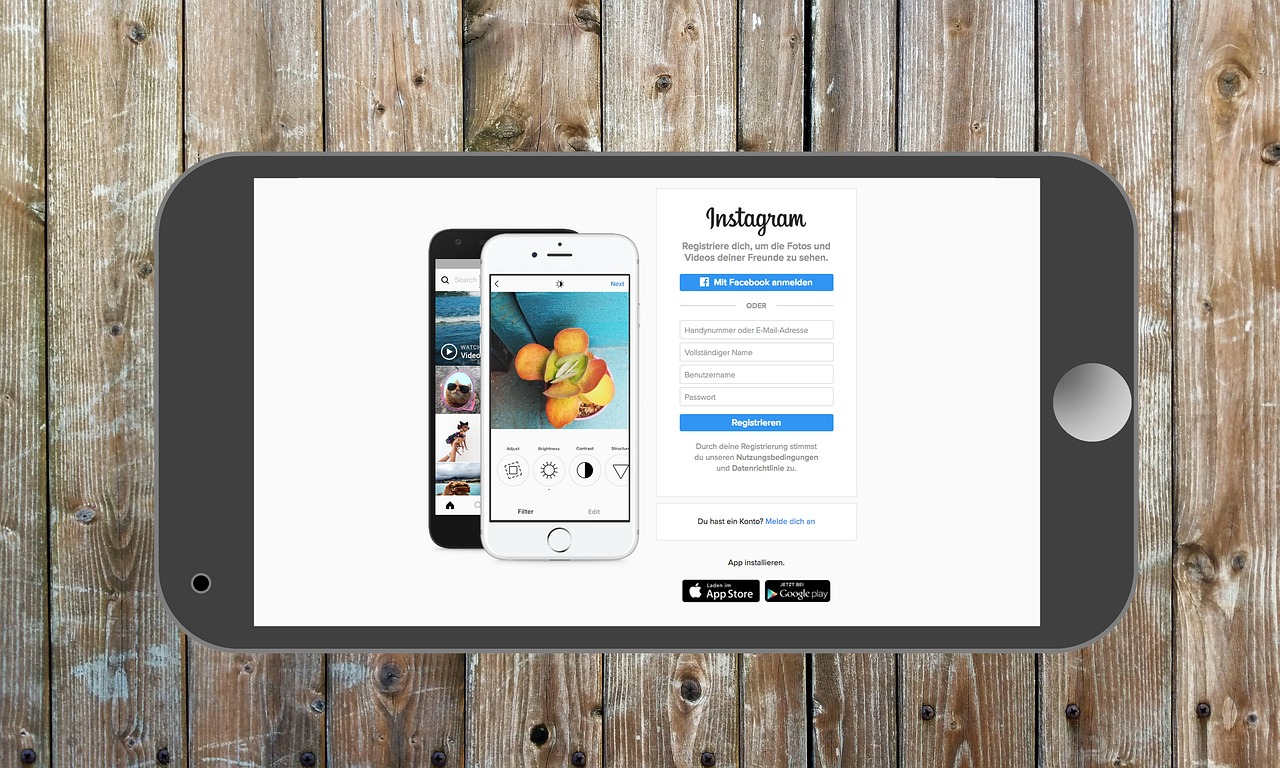 Instagram signup page on smartphone screen.